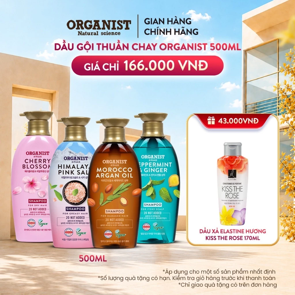 [CHÍNH HÃNG ĐỘC QUYỀN TRÊN LIVESTREAM] Dầu gội thuần chay Organist 500ml