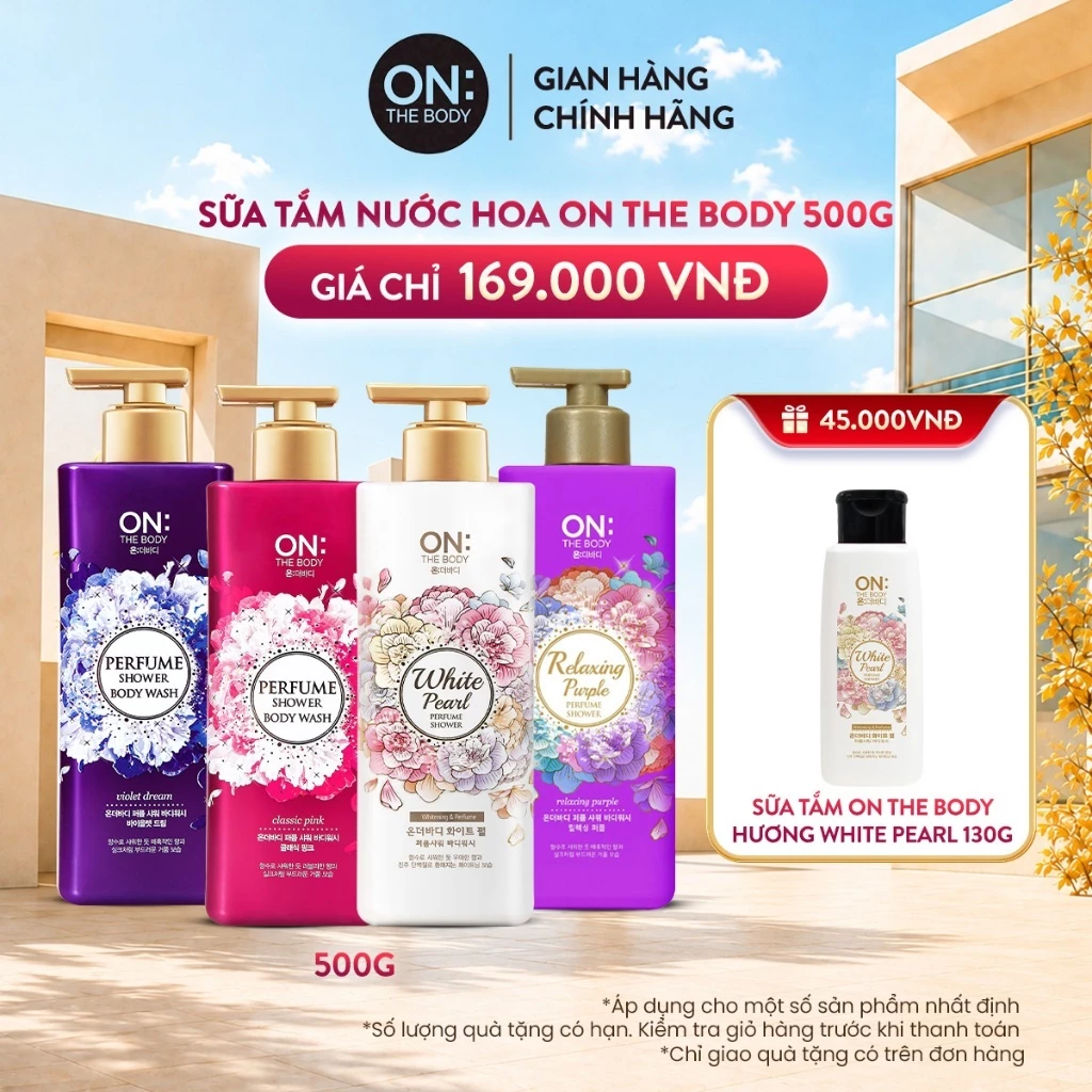 [CHÍNH HÃNG ĐỘC QUYỀN TRÊN LIVESTREAM] Sữa tắm nước hoa 3 tầng hương On The Body 500g, dưỡng ẩm mịn da