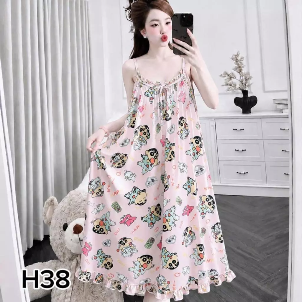 Mã H-Váy Ngủ TOLE Mềm Hai Dây - Hoa Nhí Dễ Thương- Mát Mẻ Mặc Nhà