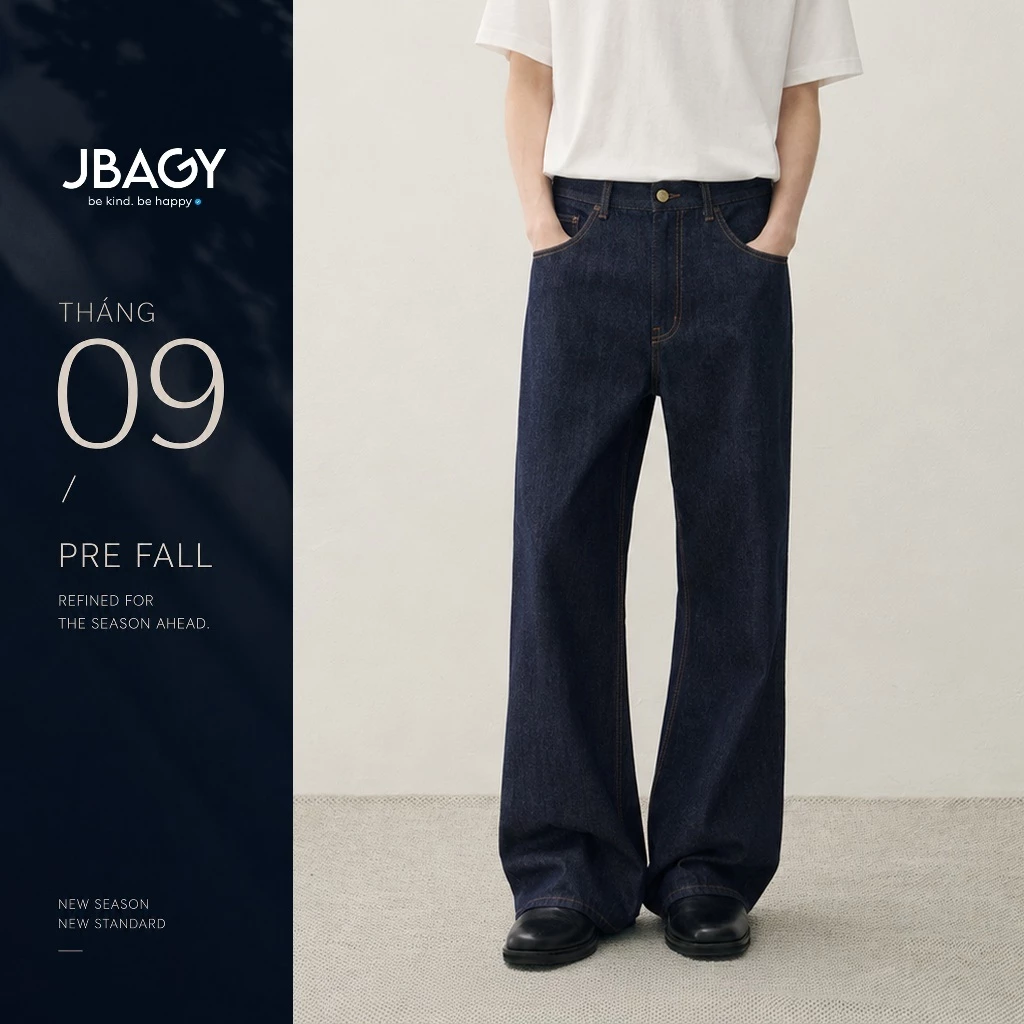 Quần jean nam Bootcut ống loe nhẹ Raw Denim JBAGY - JJ2602