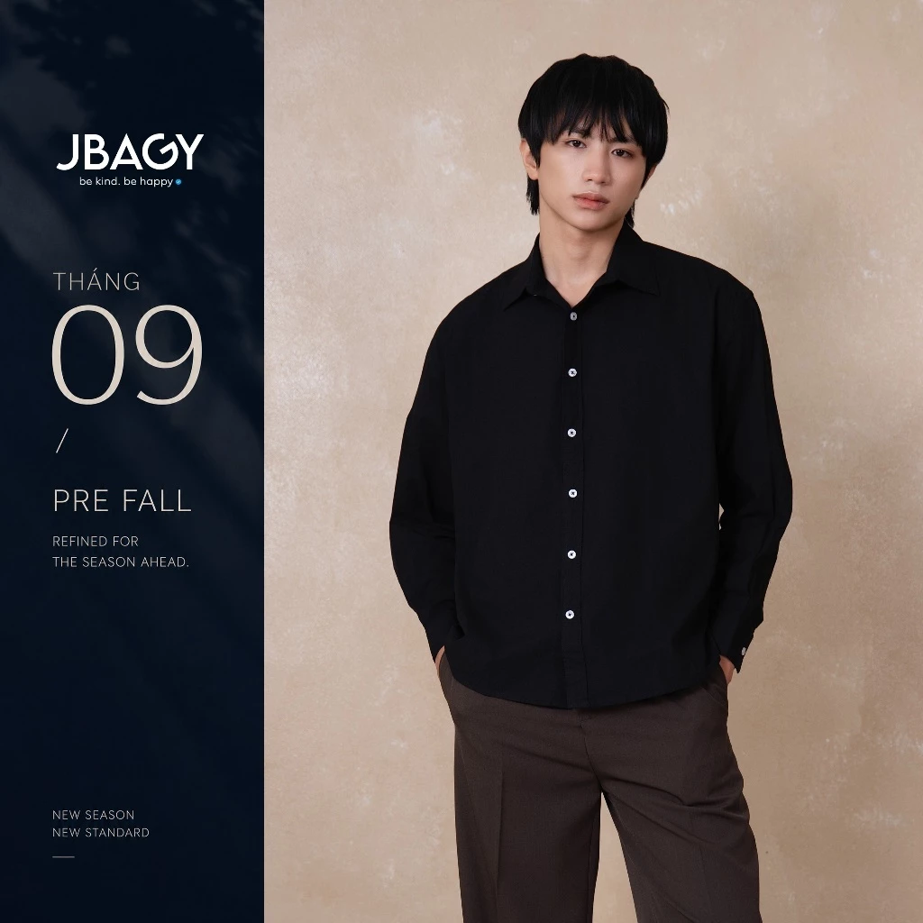Áo sơ mi nam JBAGY Form rộng vải cotton cao cấp dài tay, thấm hút mồ hôi - JS0105 (D2)