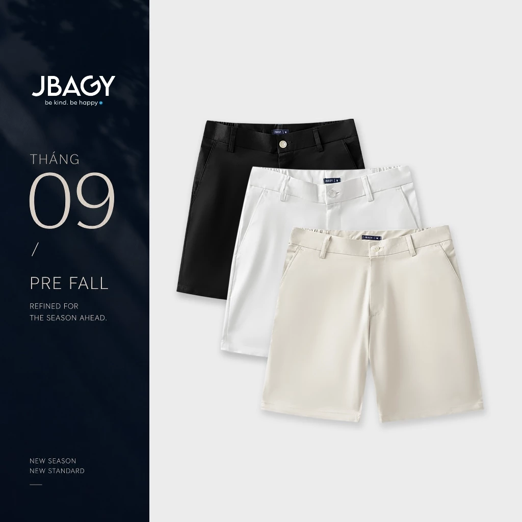 Quần short nam JBAGY vải kaki cotton, ống lửng ngắn vải Kaki co giãn 2 chiều - JN001 (D12)