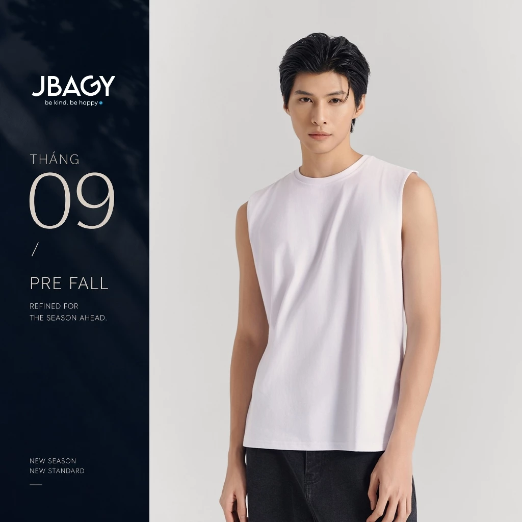 Áo thun tanktop nam, ba lỗ JBAGY chất vải cotton JT0303 (D16K1)