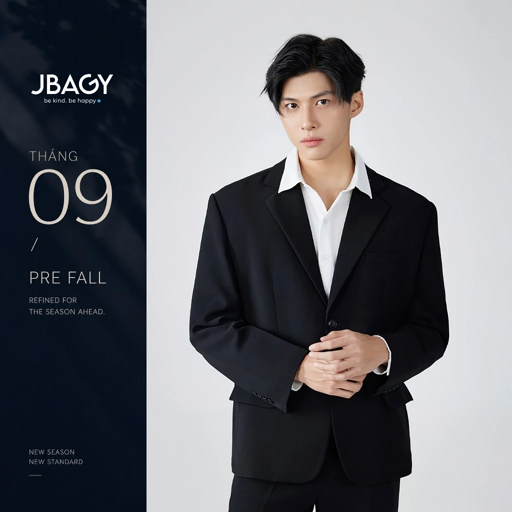 Áo khoác blazer nam JBAGY Classic 3 lớp dầy dặn, có đệm vai tinh tế phong cách Hàn Quốc JK007