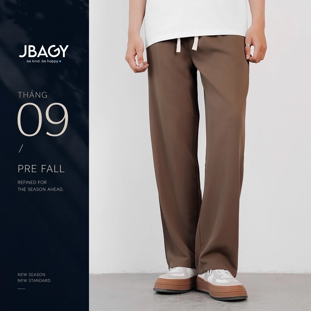 Quần ống rộng nam JBAGY vải Lụa Cotton dáng suông mềm mịn chống nhăn - JD0105