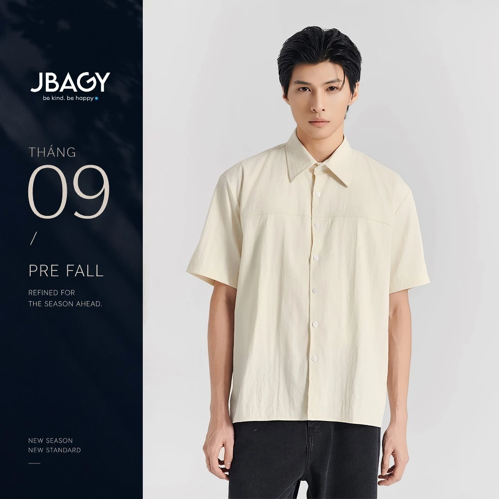 Áo sơ mi nam Linen tay ngắn JBAGY form rộng Relax - JS2502