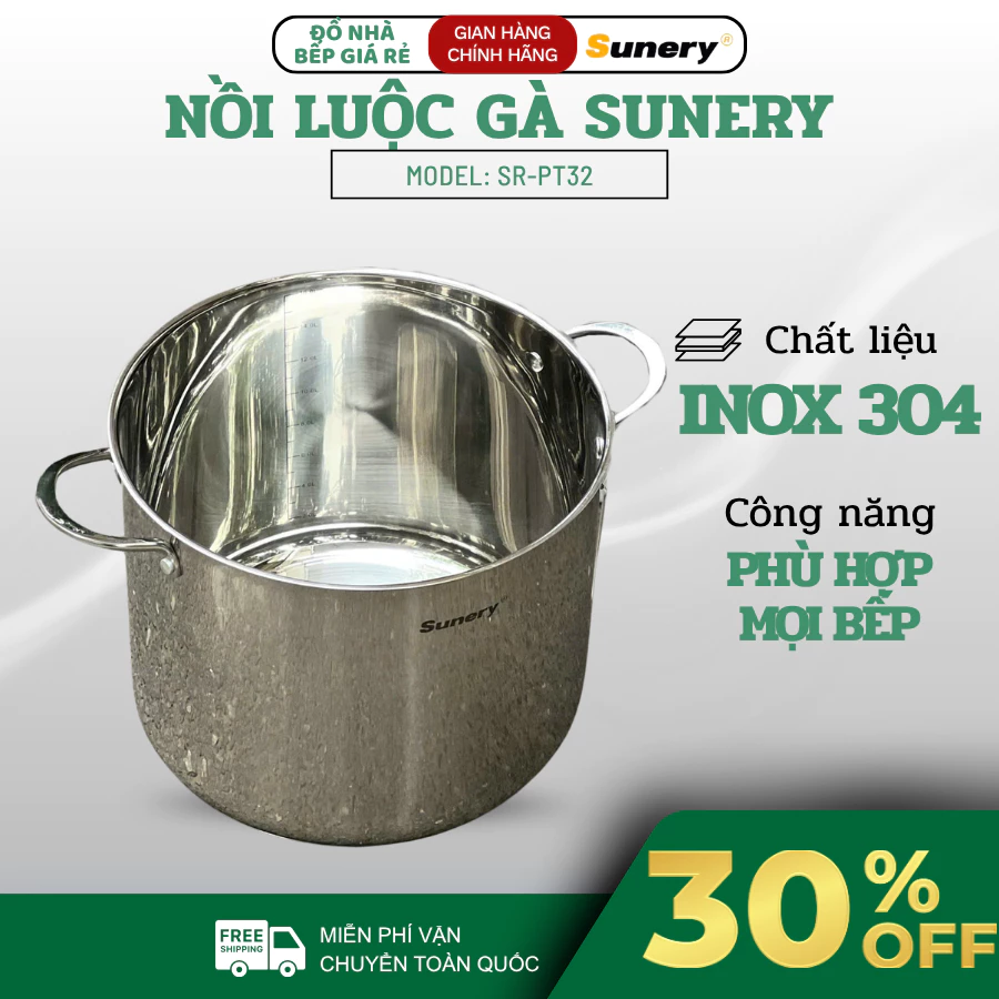 Nồi Luộc Gà Sunery Dung Tích Lớn Có Thể Luộc 2-3 Con Gà Nguyên Con, Inox 304 Cao Cấp An Toàn Cho Sức Khỏe - Haatz Online
