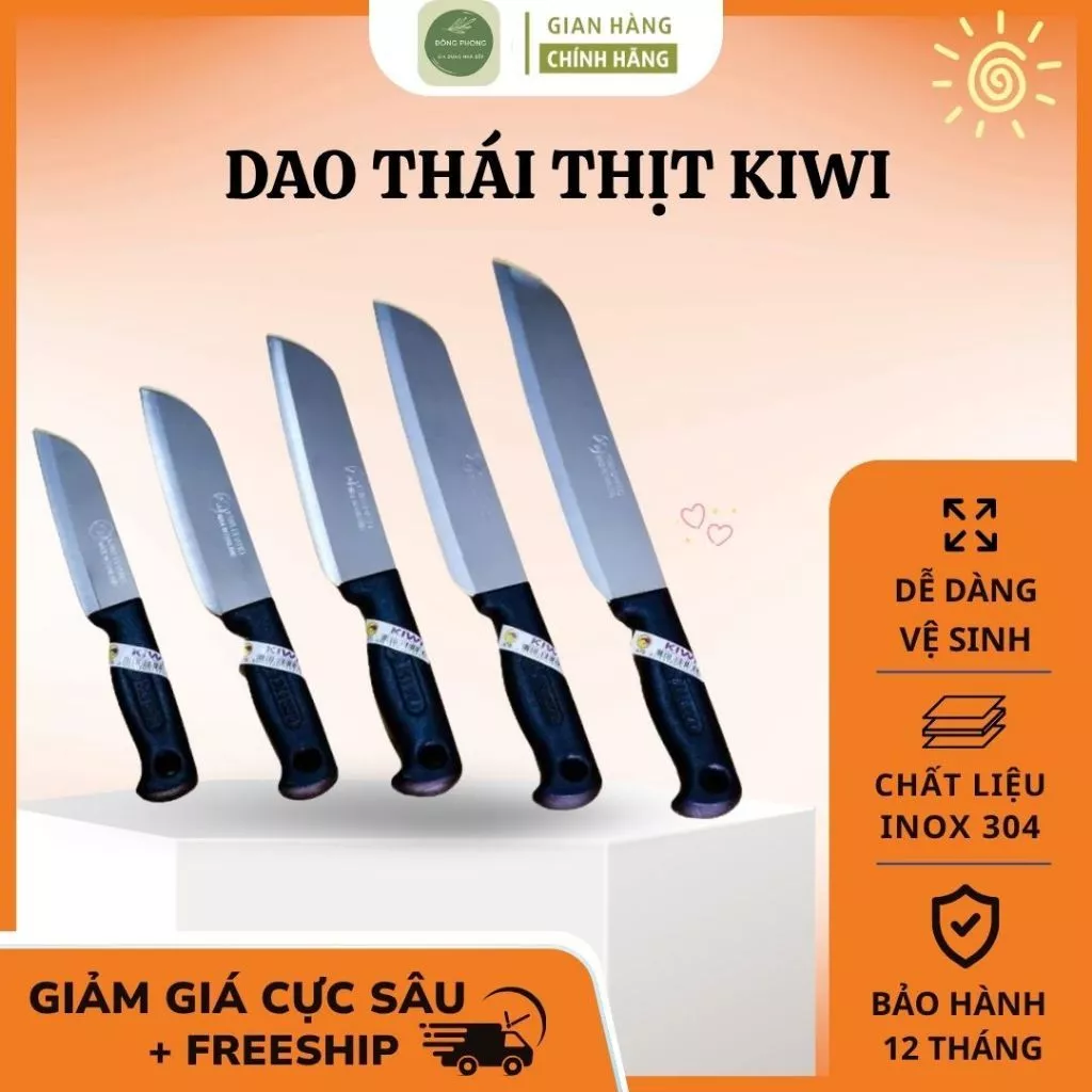 Dao thái thịt Kiwi Thái Lan chính hãng, dao làm bếp inox 304 cán nhựa cắt gọt hoa quả nhanh gọn - Shop Đông Phong