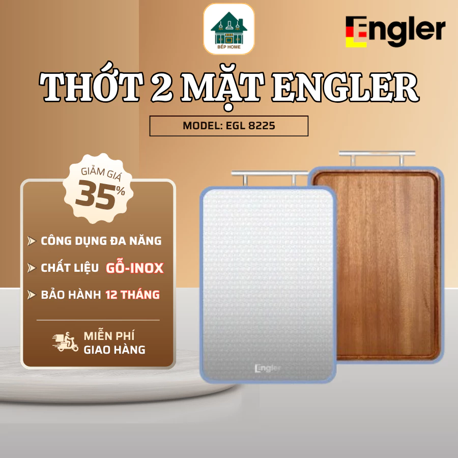 Thớt 2 mặt Engler EGL8225, thớt đa năng chất liệu cao cấp chống nấm mốc chống trầy xước - Bếp Home