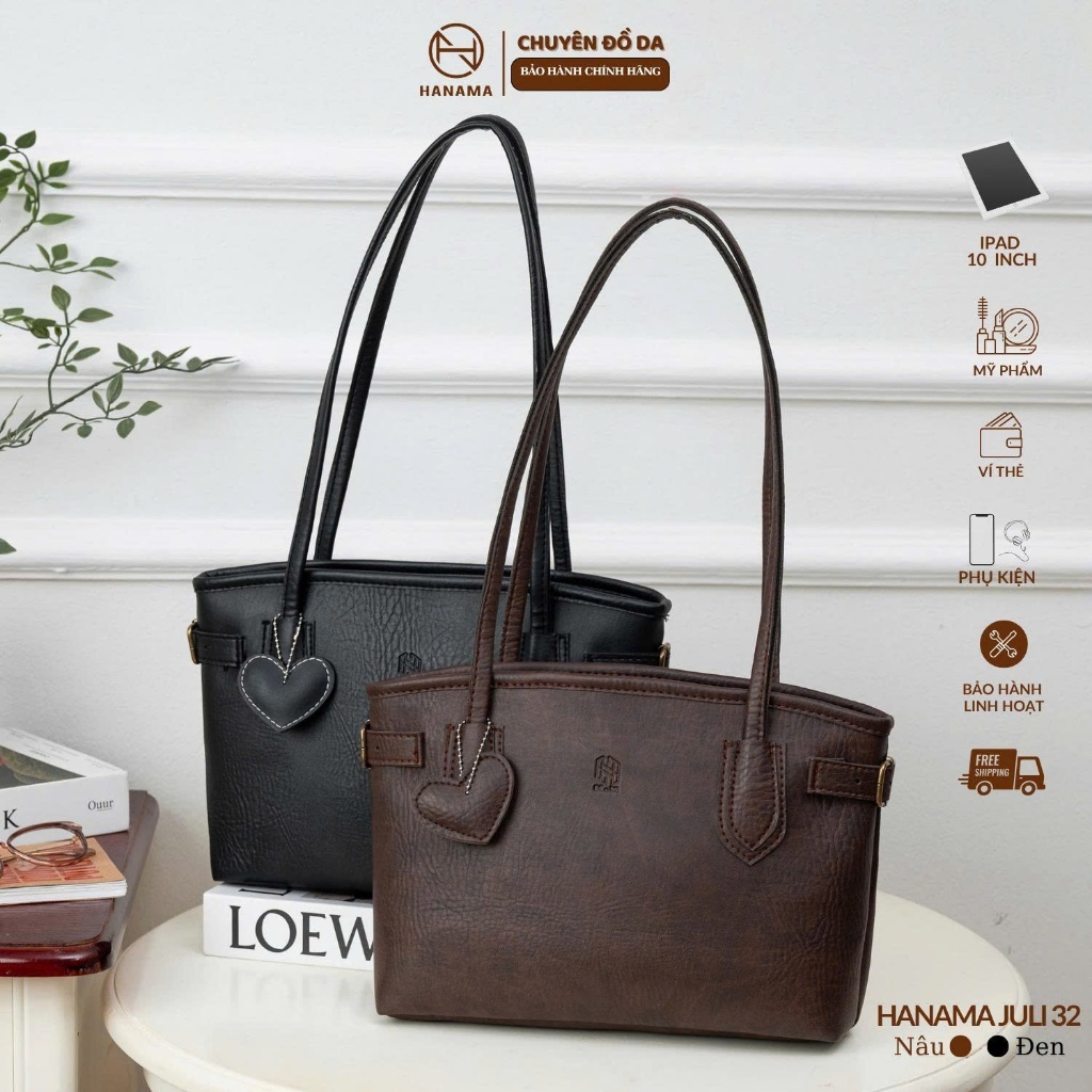 TẶNG CHARM TIM Túi Đeo Vai Hanama JULI 32 Vintage Túi Xách Nữ Da PU Cao Cấp Dễ…