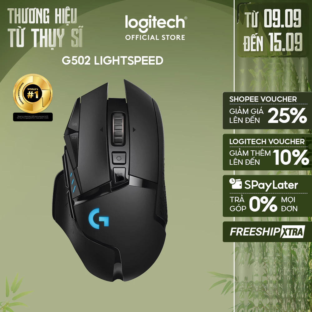 Chuột gaming không dây Logitech G502 LIGHTSPEED - RGB, 11 nút lập trình