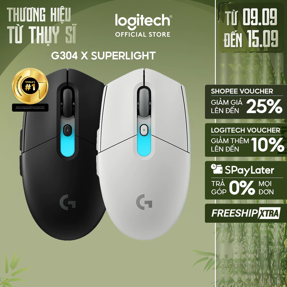 Chuột gaming Logitech G304 X SUPERLIGHT - Nhẹ 59g, Pin sạc, HERO 44K, LIGHTSYNC RGB, LIGHTSPEED, Bluetooth
