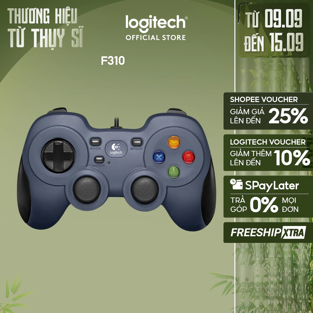 Tay cầm gaming console có dây Logitech F310 - 4 phím di chuyển D-Pad, TV Android
