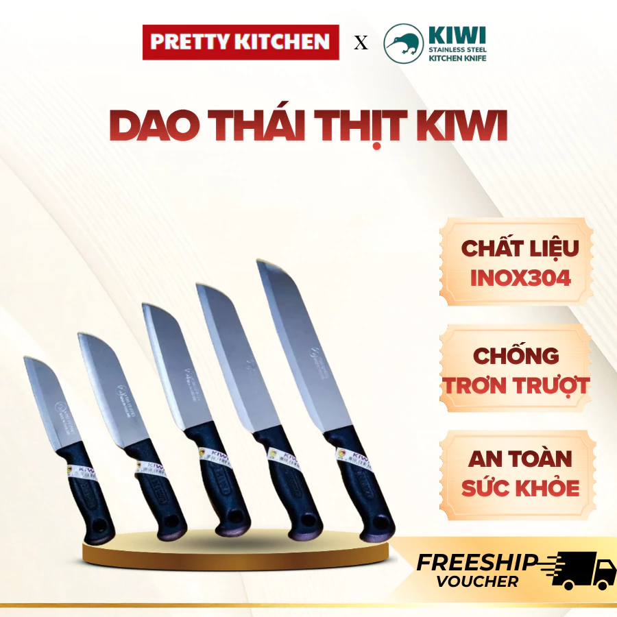 Dao Thái Lan KIWI làm bếp cán đen , Dao làm bếp cao cấp Đủ Size siêu sắc bén tiện lợi - Pretty Kitchen