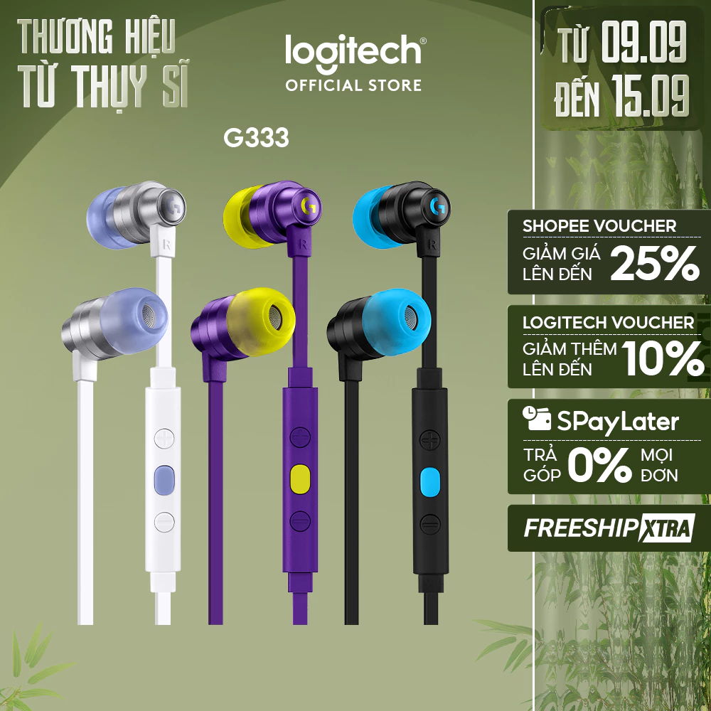 Tai nghe gaming in-ear Logitech G333 KDA - Dual Drivers, Jack 3.5mm, Mic
