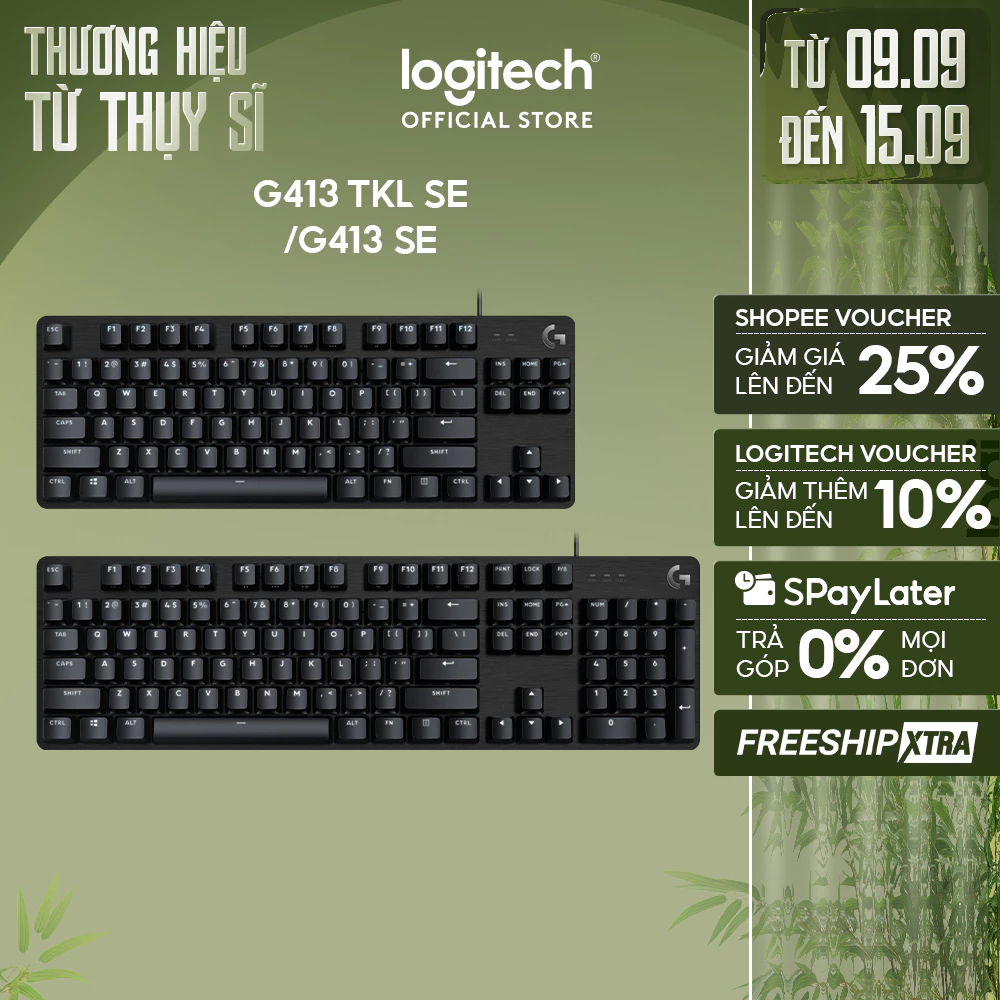 Bàn phím cơ gaming Logitech G413 TKL SE | G413 SE Full size Keycap PBT AntiGhosting
