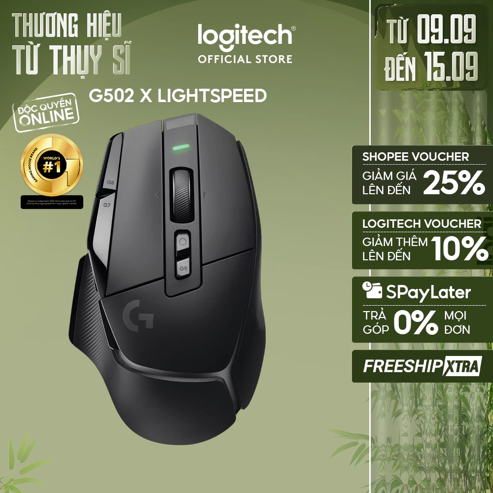 Chuột gaming không dây Logitech G G502 X LIGHTSPEED – Switch LIGHTFORCE Hybrid