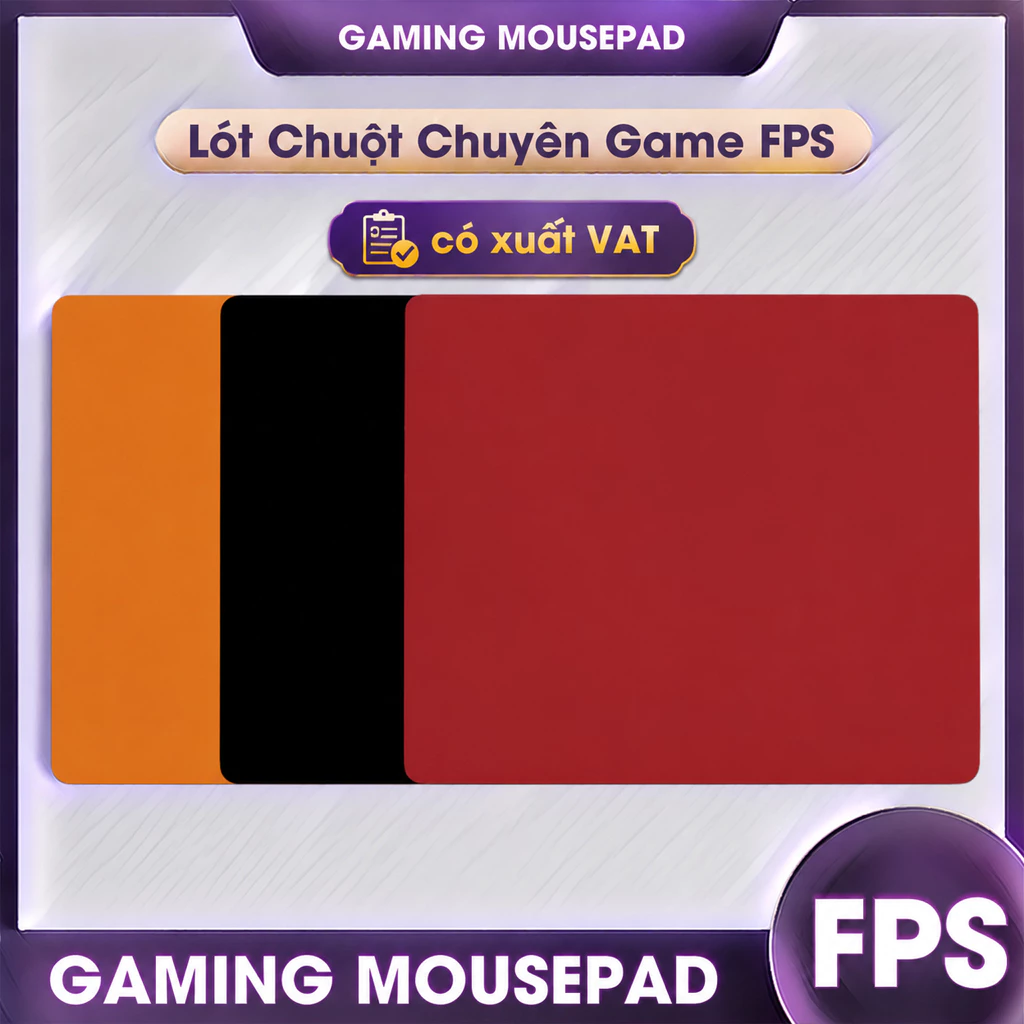Lót chuột trơn, pad chuột trơn chuyên game FPS 40x45cm dày 3mm màu trơn bề mặt speed chống trượt di chuột cực êm