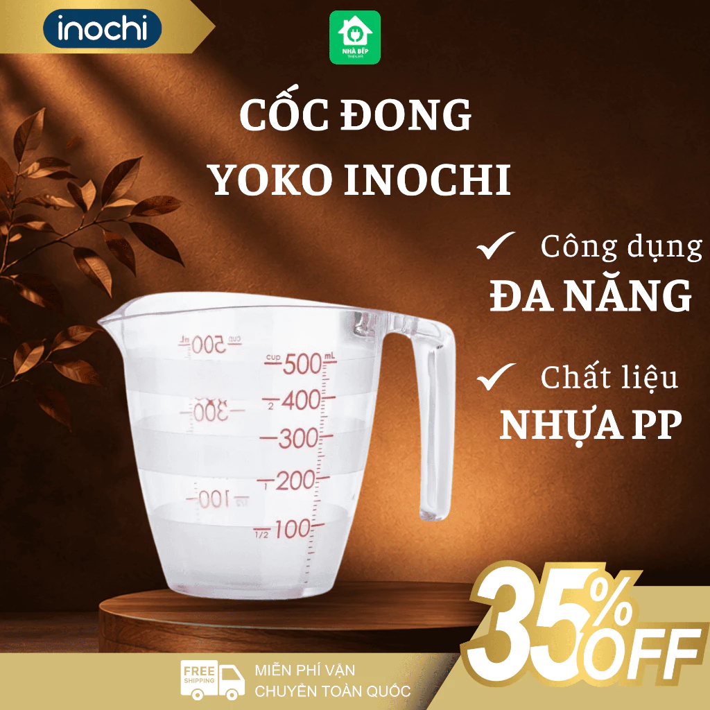 Cốc Đong Yoko Inochi Vạch Chia Dung Tích Rõ Nét Định Lượng Nguyên Liệu Chính Xác Cho Bếp - Nhà Bếp Thiên Hà