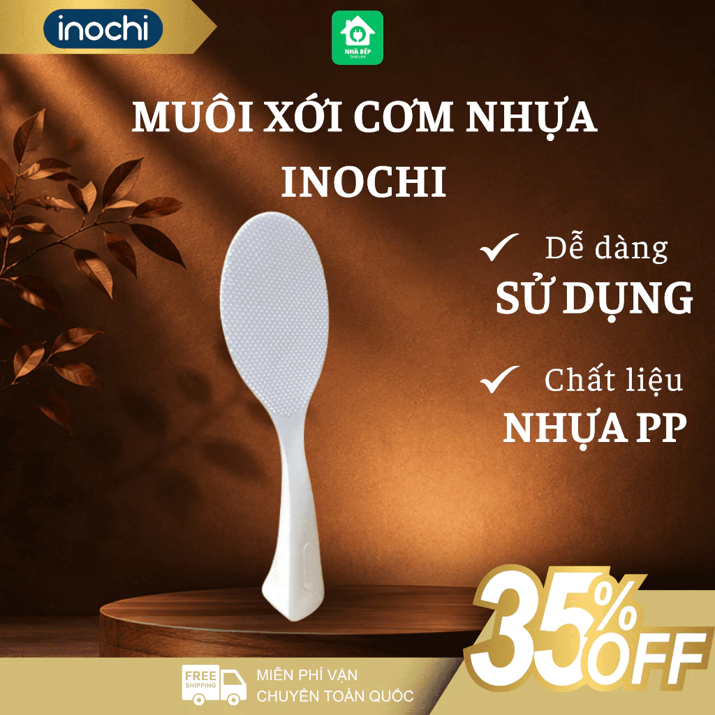 Muôi Xới Cơm Nhựa Inochi Đế Đứng, Chống Dính Cơm, An Toàn Vệ Sinh Thực Phẩm - Nhà Bếp Thiên Hà