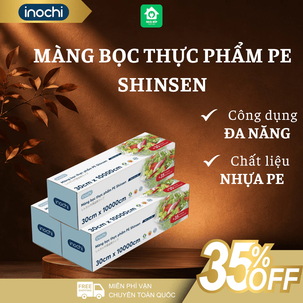 Màng Bọc Thực Phẩm PE Inochi Chất Liệu An Toàn Dễ Sử Dụng, Bảo Quản Tươi Ngon - Nhà Bếp Thiên Hà