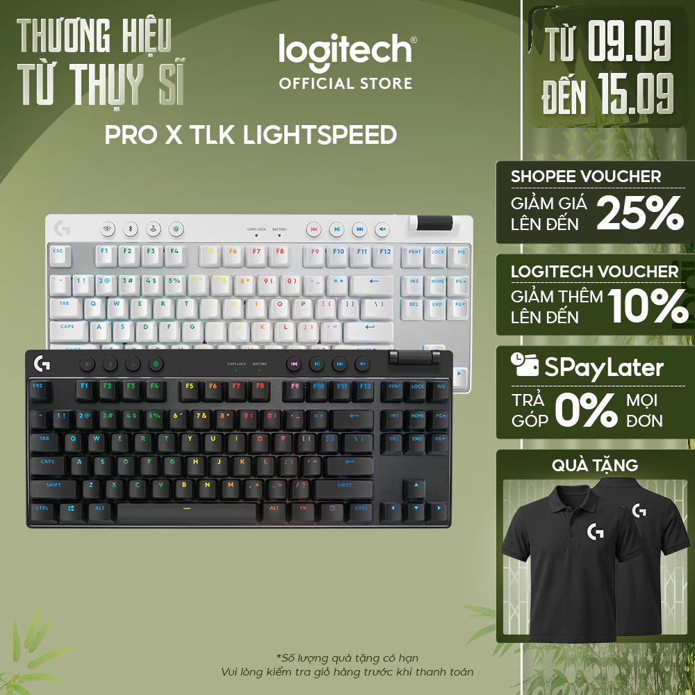 Bàn phím gaming không dây wireless Logitech G PRO X TKL Lightspeed RGB Switch GX Tactile