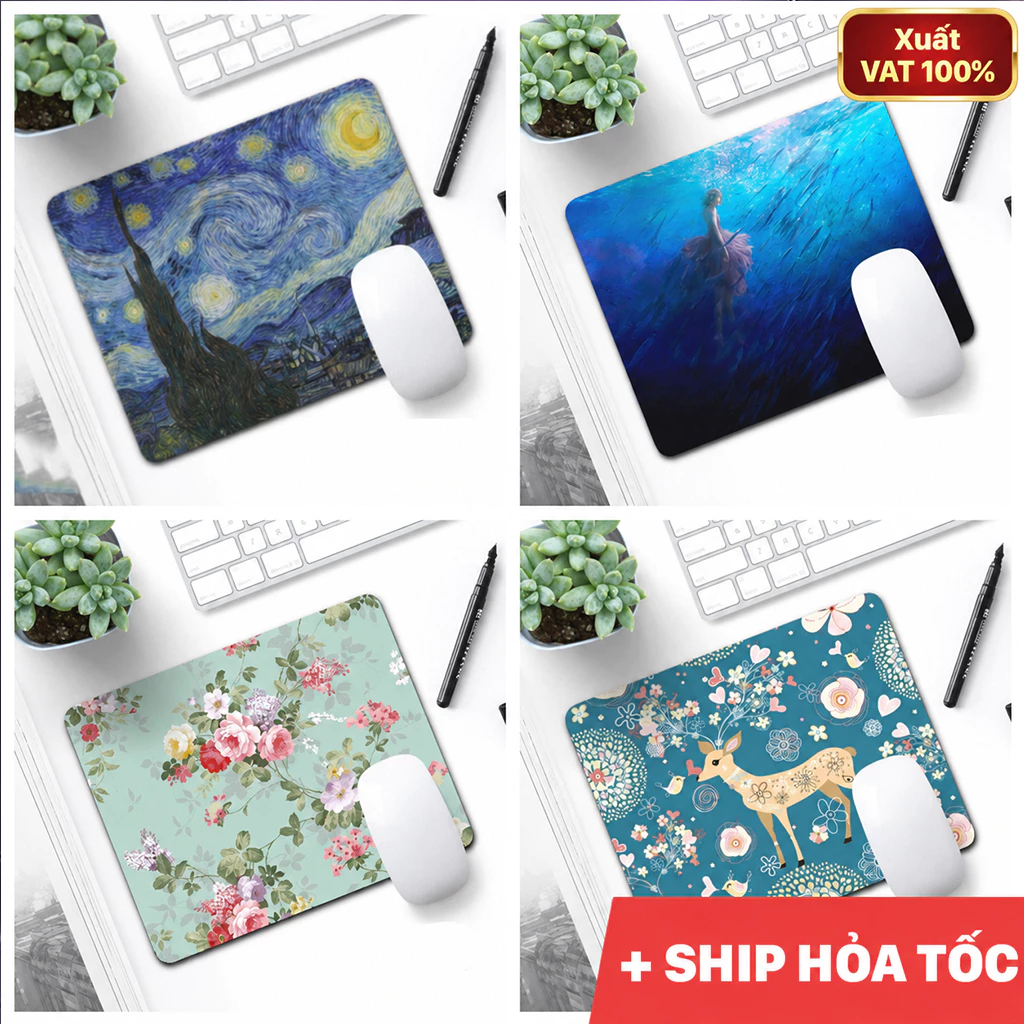 Lót chuột, bàn di chuột 26x21 chống trượt, chống thấm nước