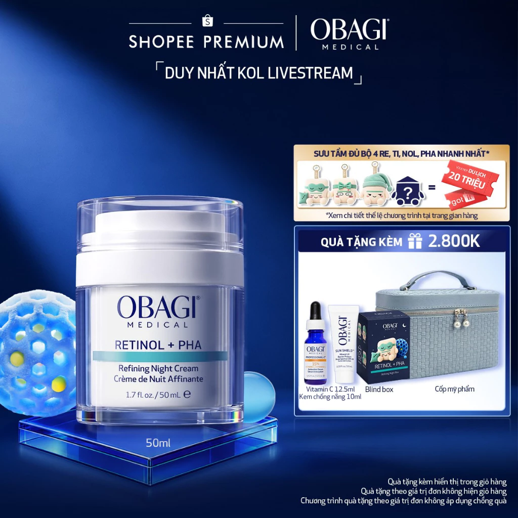 [Obagi x KOL] Kem Dưỡng Làm Mới Và Duy Trì Độ Tươi Trẻ Làn Da Ban Đêm Obagi Medical Retinol + PHA (50ml)