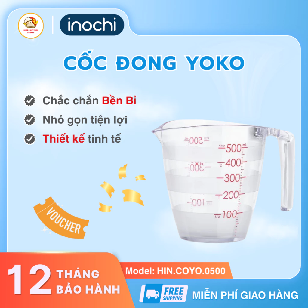 Cốc Đong Yoko Inochi Tay Cầm Chắc Chắn Độ Bền Cao Tiện Lợi Làm Bánh Pha Chế Đồ Uống Cho - Smart Kitchen Store