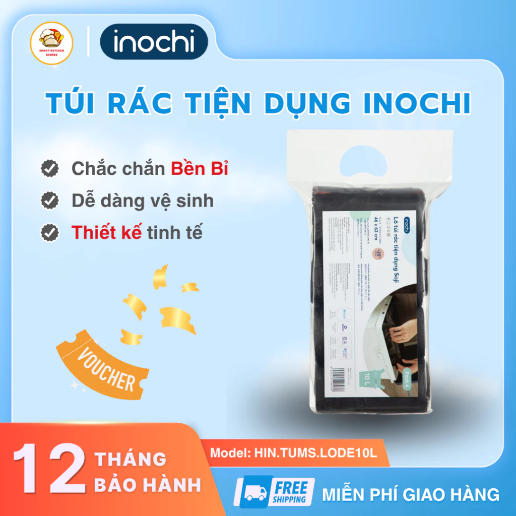Lô Túi Rác Tiện Dụng Soji 4 Cuộn 10L An Toàn Thân Thiện Môi Trường, Sinh Hoạt Tiện Lợi - Smart Kitchen Store