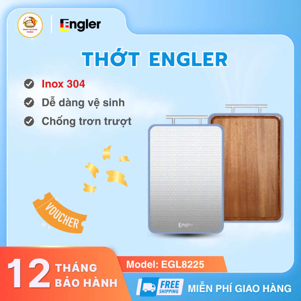 Thớt 2 mặt Engler EGL8225, thớt inox chất liệu cao cấp chống nấm mốc chống trầy xước - SmartKitchenStore