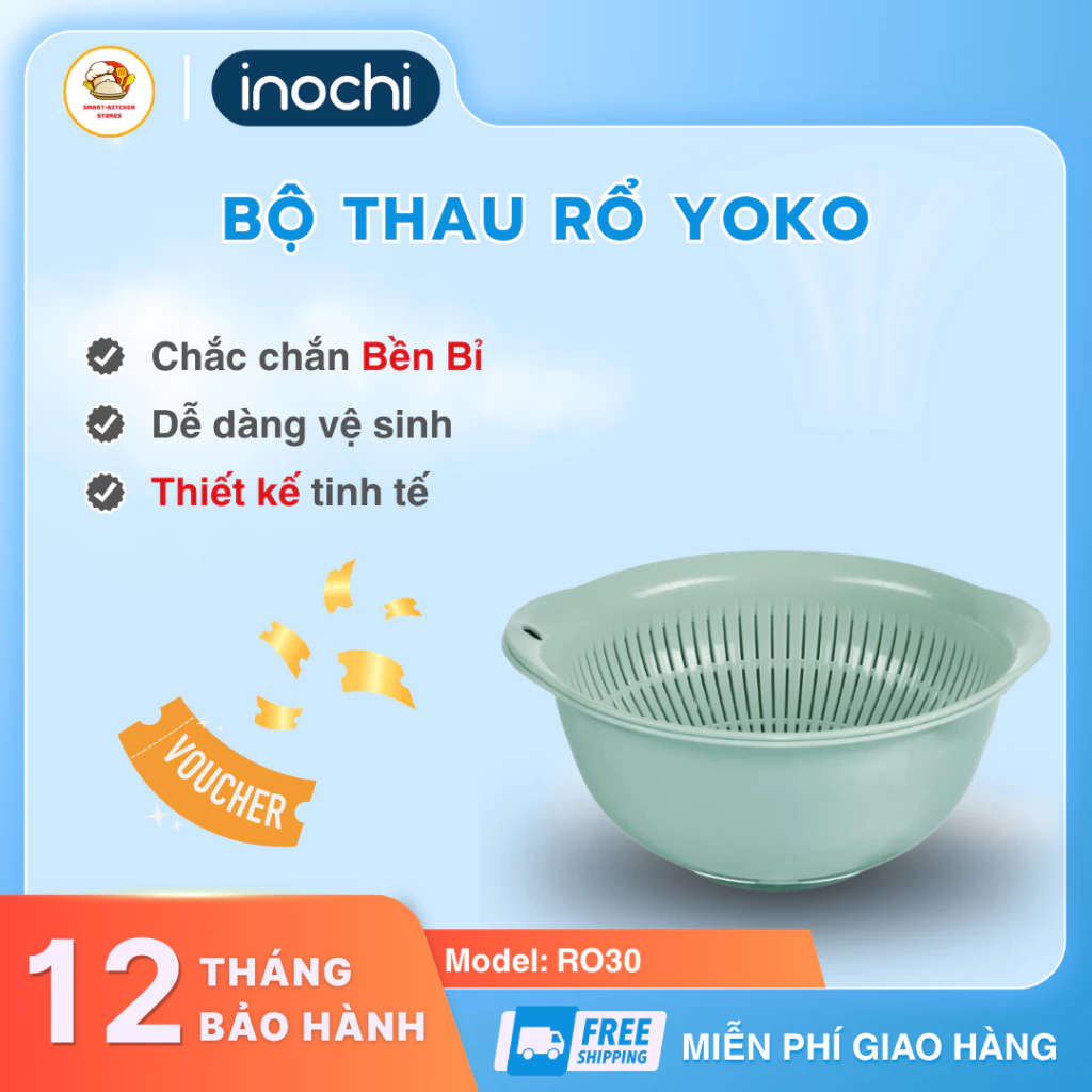 Bộ Thau Rổ Yoko Inochi Đường Kính 30cm Màu Sắc Trang Nhã Hiện Đại Cho Căn Bếp - Smart Kitchen Store