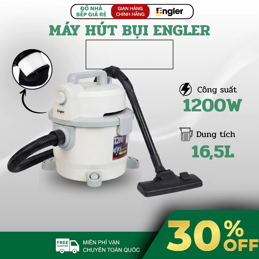 Máy Hút Bụi ENGLER EL801 Công Suất 1200W Hiệu Suất Mạnh mẽ, Hút Sạch Mọi Ngóc Ngách- Đồ Nhà Bếp Gía Rẻ