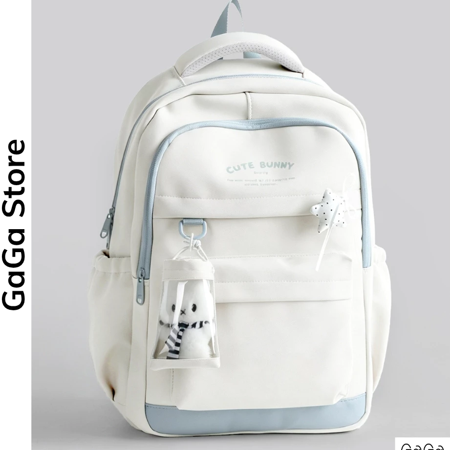 Balo Nữ Đi Học Nhiều Ngăn Cute Bunny, Cặp Sách Basic Form Lớn Đựng Laptop 15.6 Inch B992