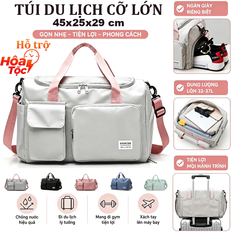 Túi du lịch cỡ lớn đựng quần áo túi trống thể thao túi xách du lịch nam nữ nhiều ngăn đựng quần áo tiện dụng.1319
