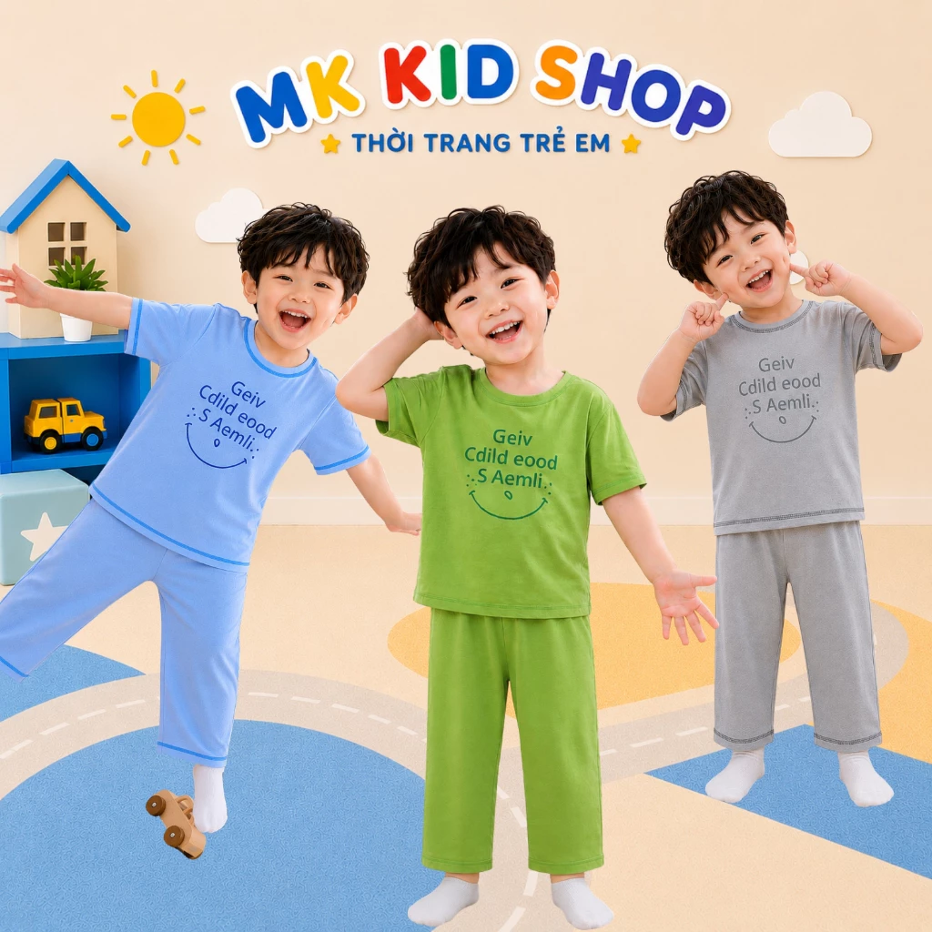 Bộ Lửng MK KID Cho Bé 8-26KG Cho Bé Trai Bé Gái 💖 Chất Thun Lạnh Siêu Mềm Mịn Mát Thấm Hút Mồ Hôi.