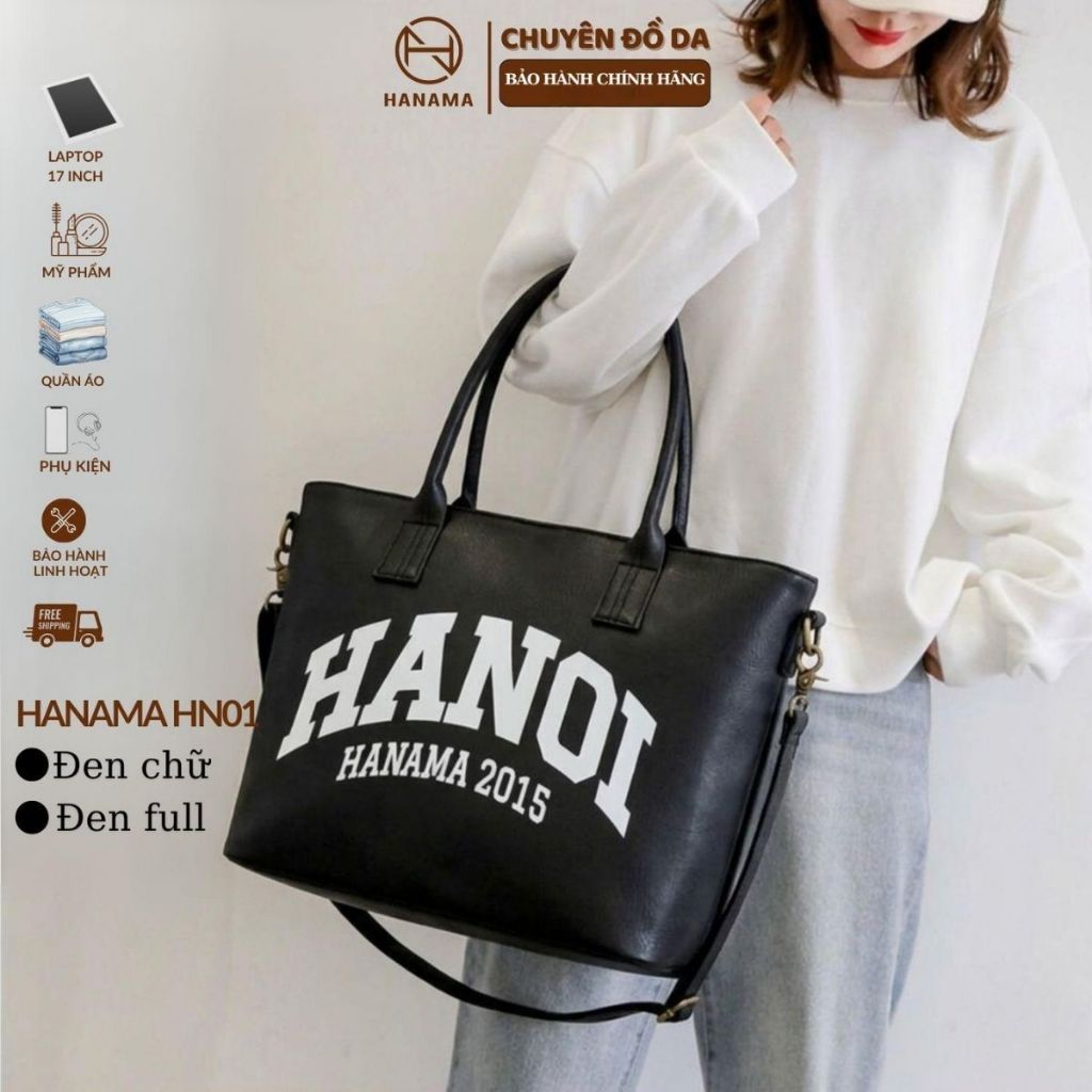 Túi xách Hanama nam nữ thời trang cao cấp HN01 Da Bag Tote Unisex hai màu nâu…