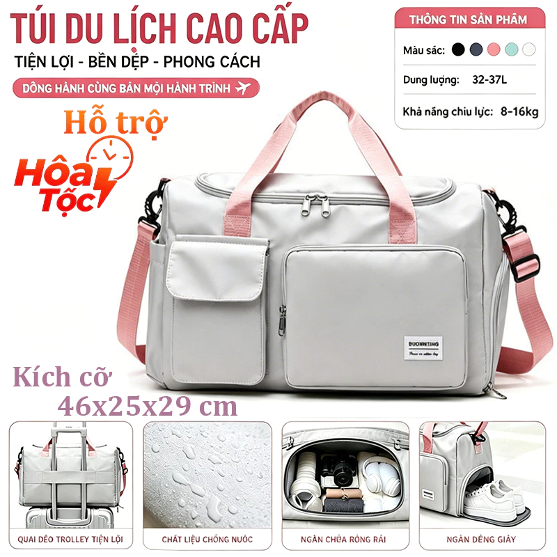 Túi Xách Du Lịch Cỡ Lớn 2 Tầng Túi Du Lịch Đa Năng Nam Nữ Đựng Quần Áo Mỹ Phẩm chống nước và chống mài mòn FREESHIP.1319