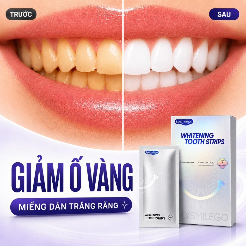 Lysmilego Miếng Dán Trắng Răng, Dán Trắng Răng, Làm Trắng Răng, Giảm Ố Vàng, 7…