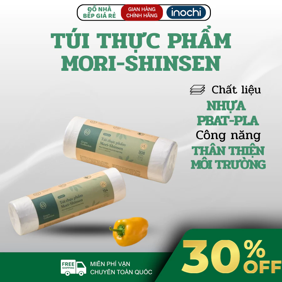 Túi Thực Phẩm Mori-Shinsen Inochi 20x30cm 0.5kg Nhựa Sinh Học Tự Hủy An Toàn Môi Trường - Đồ Nhà Bếp Giá Rẻ
