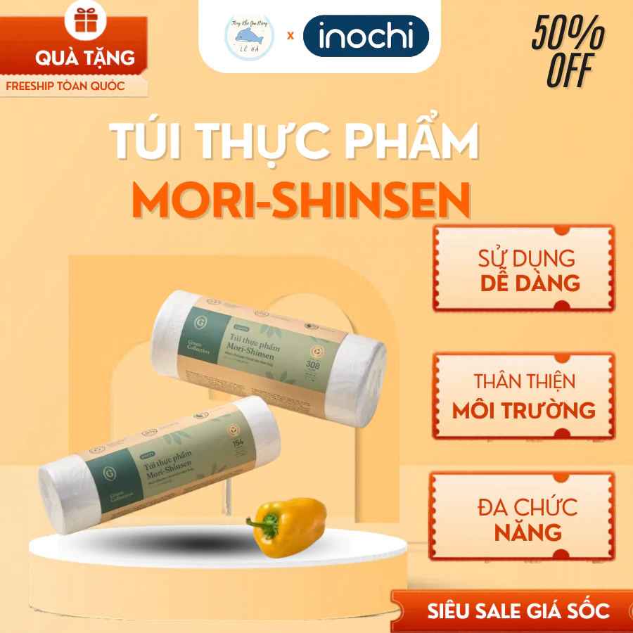 Túi Thực Phẩm Mori-Shinsen 20x30cm 500g Dẻo Dai Chịu Lực Tốt, Tiện Lợi Bảo Quản Thực Phẩm Hằng Ngày - Tổng Kho Lê Hà