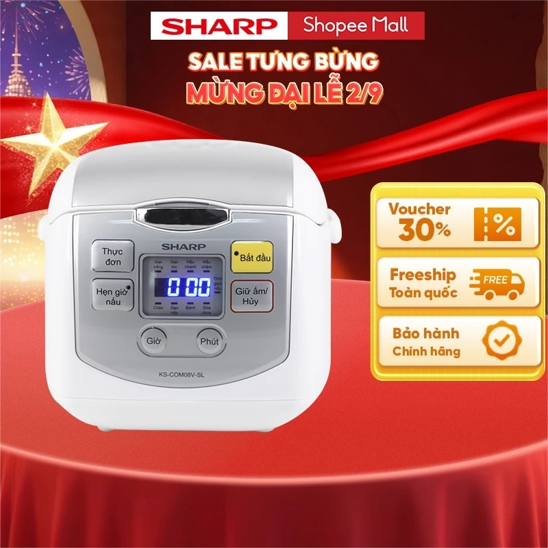 Nồi Cơm Điện Tử KS-COM08V-SL 0.72 Lít 450W [Cỡ Nhỏ, Mâm nhiệt 2D]