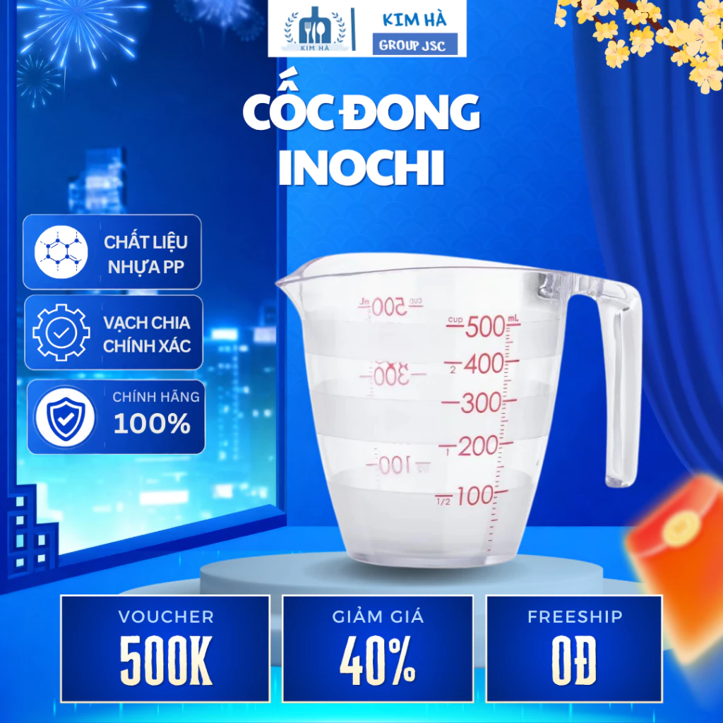 Cốc Đong Ml Inochi Chất Liệu Nhựa Cao Cấp, Đo Lường Chuẩn Xác, Dễ Cầm Nắm, Phù Hợp Mọi Căn Bếp - Kim Hà Group Jsc