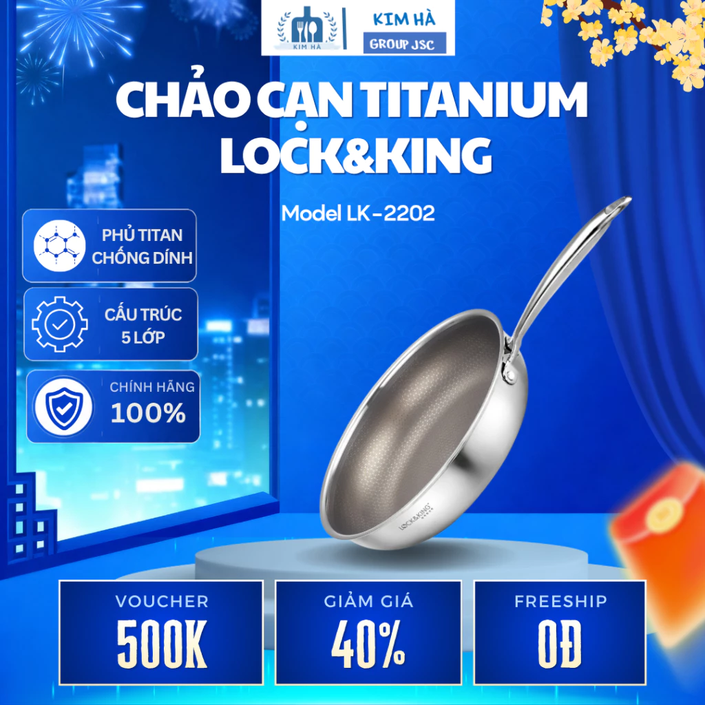 Chảo Cạn LOCK&KING Thiết Kế Thành Thấp Thuận Tiện Chiên Xào Và Trình Bày Món Ăn - Kim Hà Group JSC