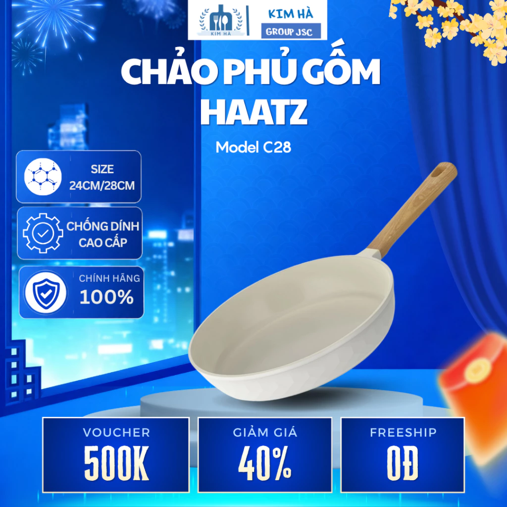 Chảo Chống Dính Phủ Gốm Haatz Dễ Vệ Sinh An Toàn Khi Sử Dụng- Kim Hà Group JSC