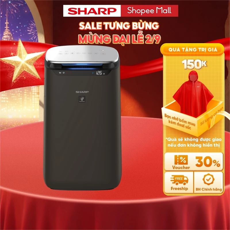 Máy Lọc Không Khí và tạo ion Sharp FP-J80EV-H xuất xứ Thái Lan [Máy Lọc Vi Khuẩn, Bụi, Kích Thước Phòng <62m²]