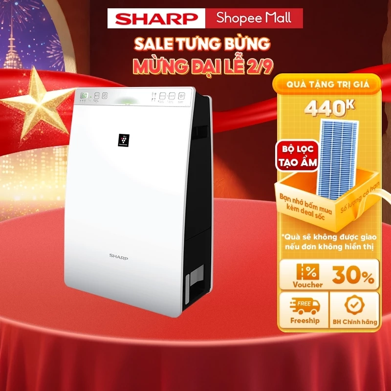 Máy Lọc Không Khí Tạo Ẩm Sharp INVERTER KC-F30EV-W Tiết Kiệm Điện - BH 12 Tháng