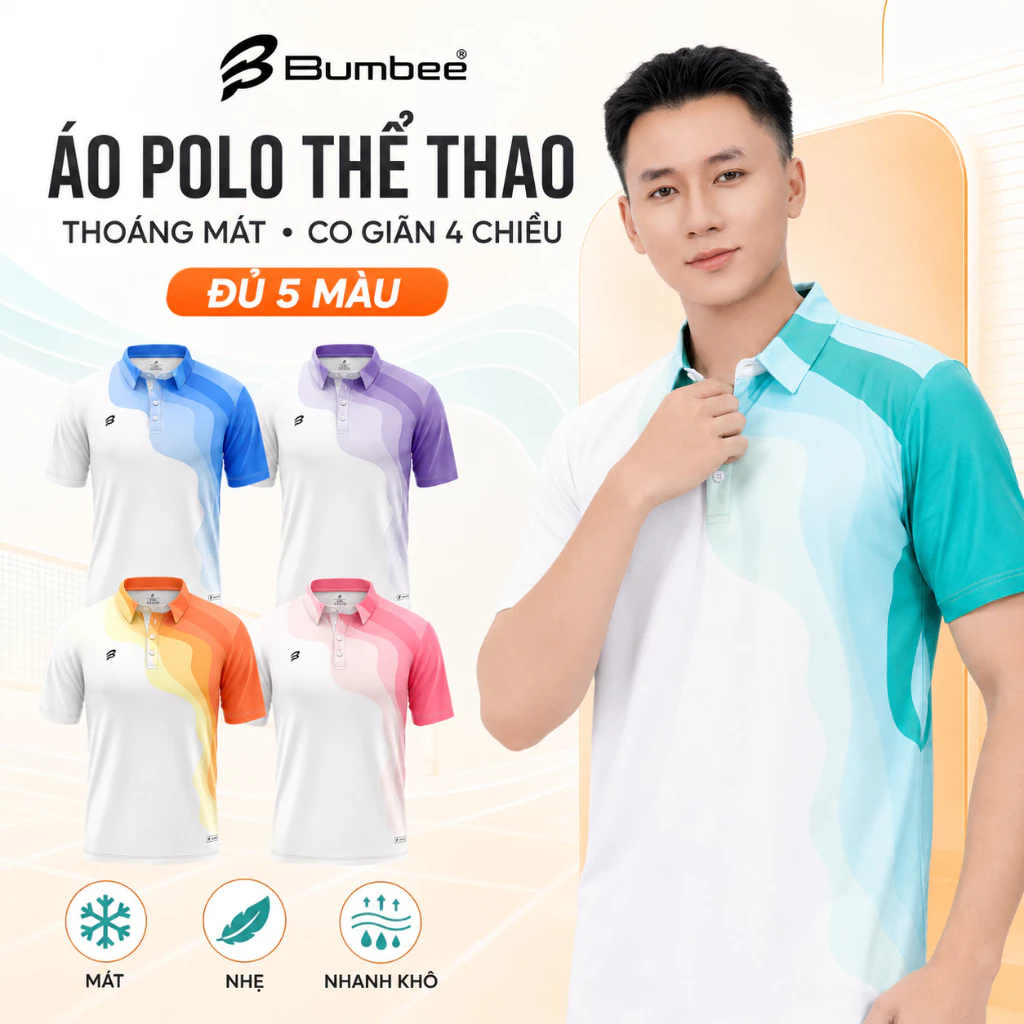 Áo Thi Đấu Pickleball Bumbee B Cao Cấp – Thiết Kế Trẻ Trung, Vải Mè Thoáng Khí, Phù Hợp Nam Nữ (8810 gộp)