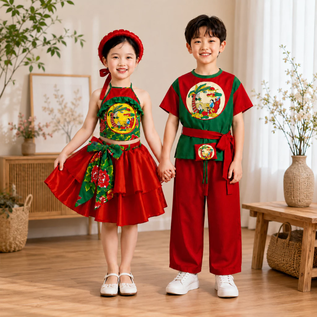 [Hàng mới về] Trang phục biểu diễn trung thu bé trai và bé gái, set váy biểu diễn bé gái, quần áo biểu diễn bé trai