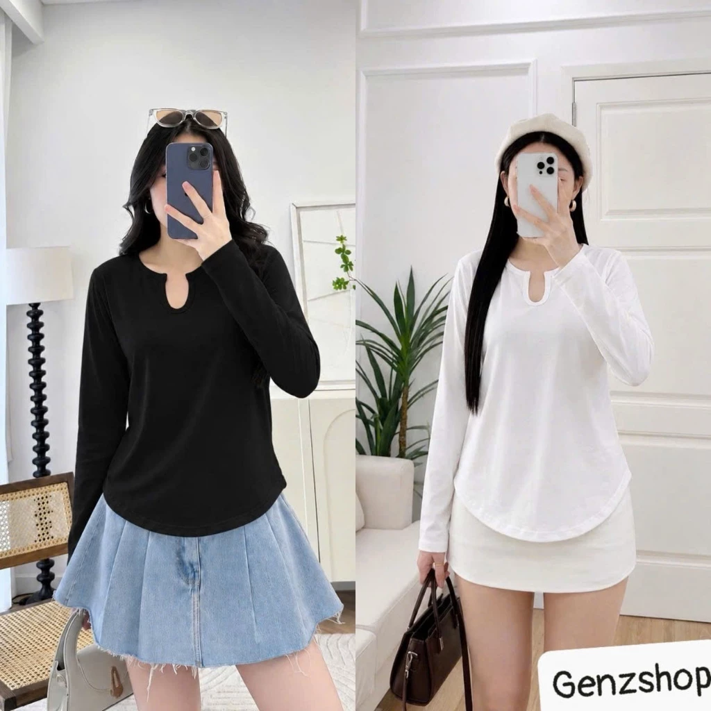 [Genzshop] Áo Thun Tay Dài DAILY U-NECK Fom BabyTee T-Shirt Long Sleeve